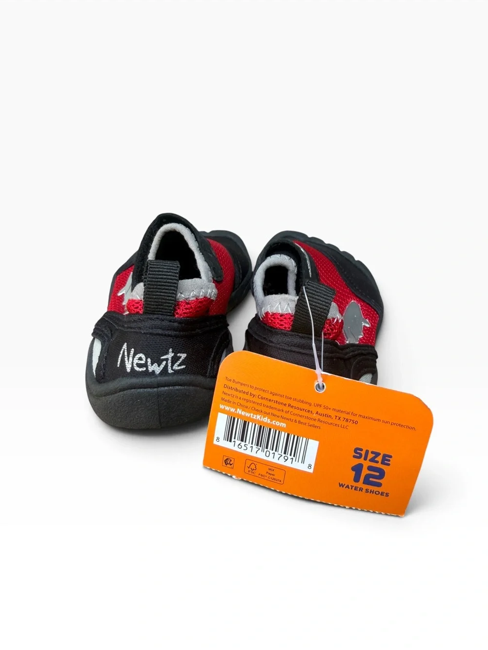 NEW Newtz water shoes size TODDLER BOY 12 color Red black resistant UPF 50+